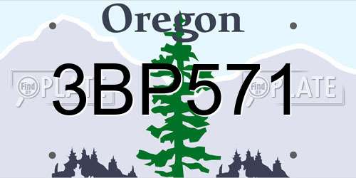 3BP571 Oregon License Plate