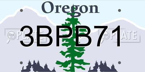 3BPB71 Oregon License Plate