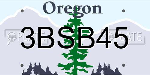 3BSB45 Oregon License Plate