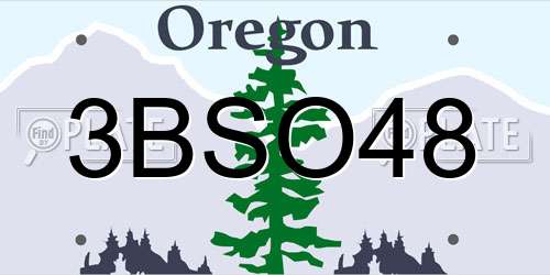 3BSO48 Oregon License Plate