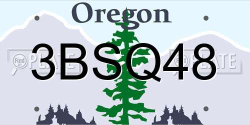 3BSQ48 Oregon License Plate