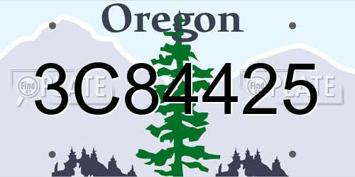 3C84425 Oregon License Plate