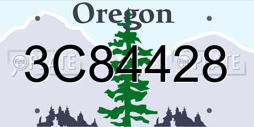 3C84428 Oregon License Plate