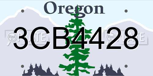 3CB4428 Oregon License Plate