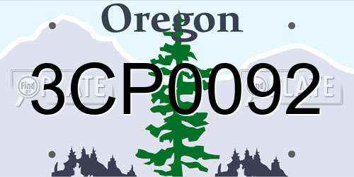 3CP0092 Oregon License Plate