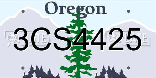 3CS4425 Oregon License Plate