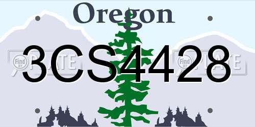 3CS4428 Oregon License Plate