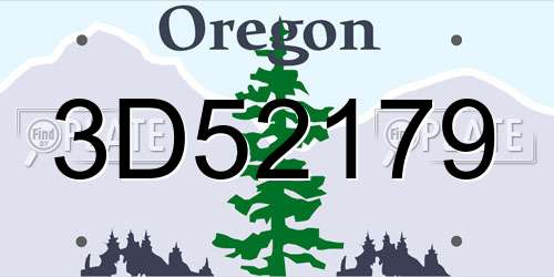 3D52179 Oregon License Plate