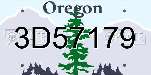 3D57179 Oregon License Plate