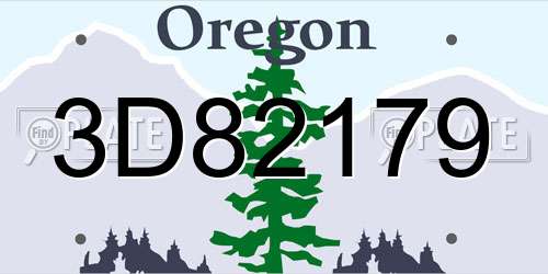 3D82179 Oregon License Plate