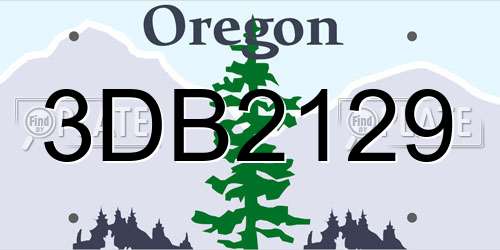 3DB2129 Oregon License Plate