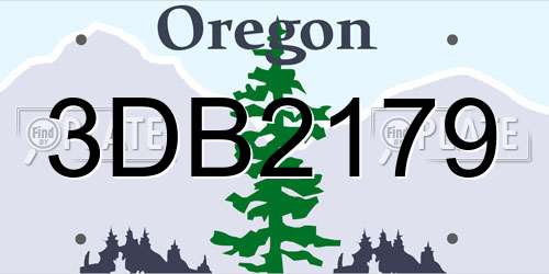 3DB2179 Oregon License Plate
