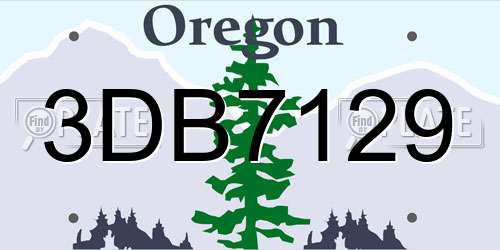 3DB7129 Oregon License Plate