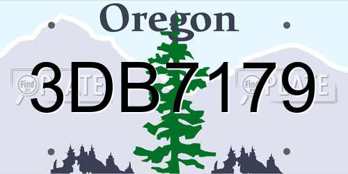 3DB7179 Oregon License Plate