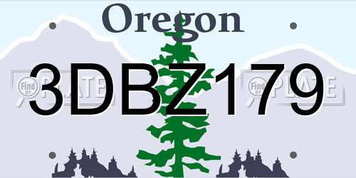 3DBZ179 Oregon License Plate