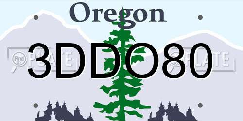 3DDO80 Oregon License Plate