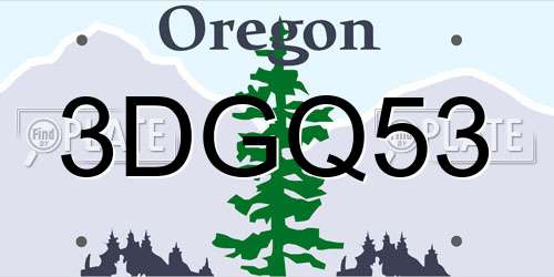 3DGQ53 Oregon License Plate