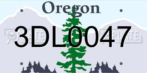 3DL0047 Oregon License Plate