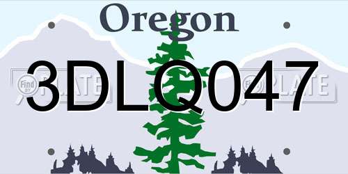3DLQ047 Oregon License Plate