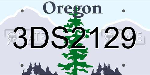 3DS2129 Oregon License Plate