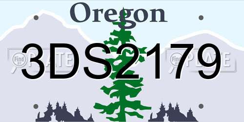 3DS2179 Oregon License Plate