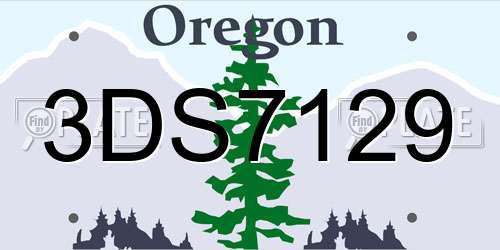 3DS7129 Oregon License Plate