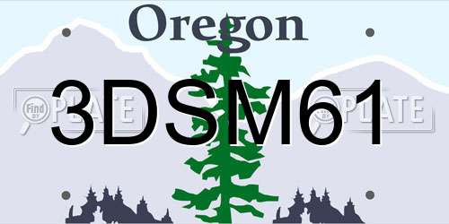 3DSM61 Oregon License Plate