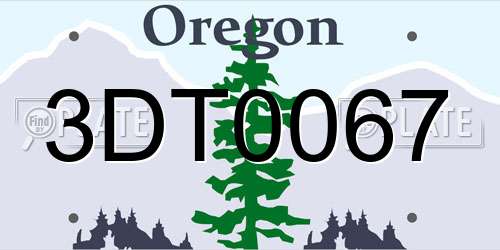 3DT0067 Oregon License Plate