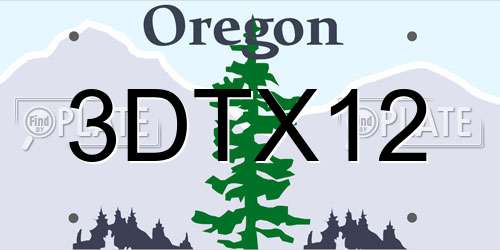 3DTX12 Oregon License Plate