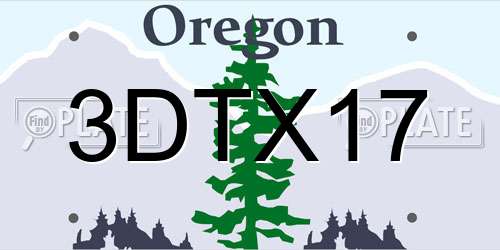 3DTX17 Oregon License Plate