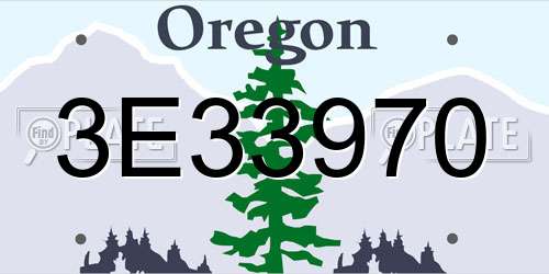 3E33970 Oregon License Plate
