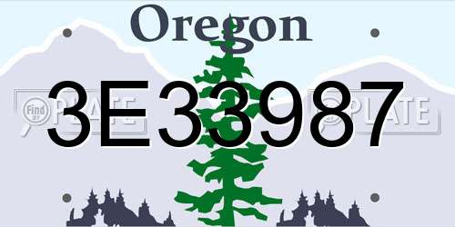 3E33987 Oregon License Plate
