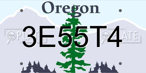 3E55T4 Oregon License Plate