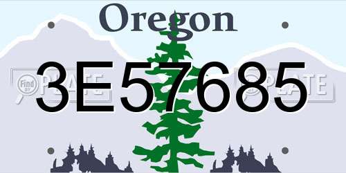 3E57685 Oregon License Plate
