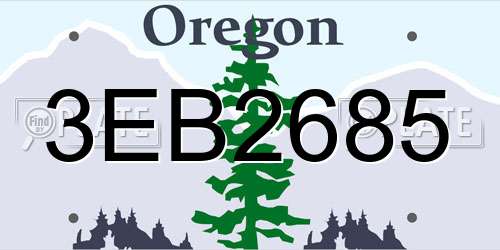 3EB2685 Oregon License Plate