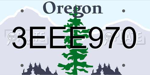 3EEE970 Oregon License Plate