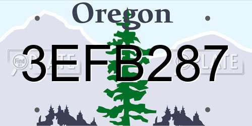3EFB287 Oregon License Plate
