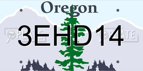 3EHD14 Oregon License Plate