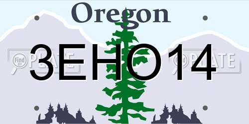 3EHO14 Oregon License Plate
