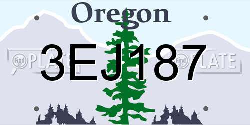 3EJ187 Oregon License Plate