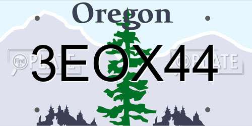 3EOX44 Oregon License Plate