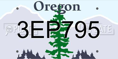 3EP795 Oregon License Plate
