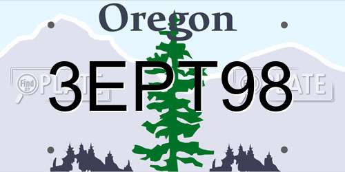 3EPT98 Oregon License Plate