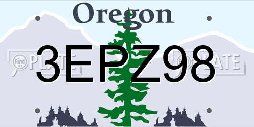 3EPZ98 Oregon License Plate