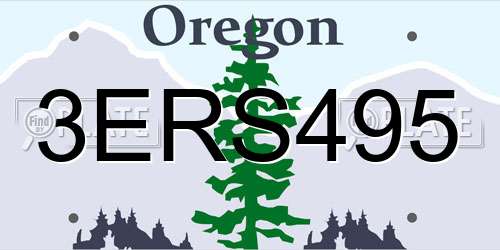 3ERS495 Oregon License Plate