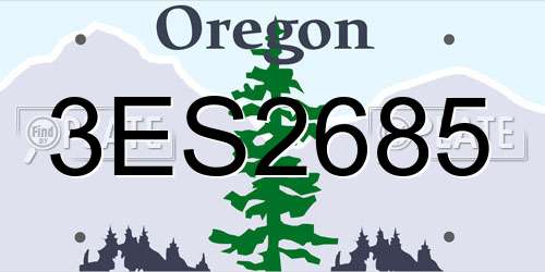 3ES2685 Oregon License Plate