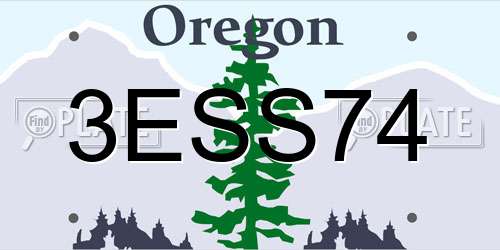 3ESS74 Oregon License Plate