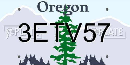 3ETV57 Oregon License Plate