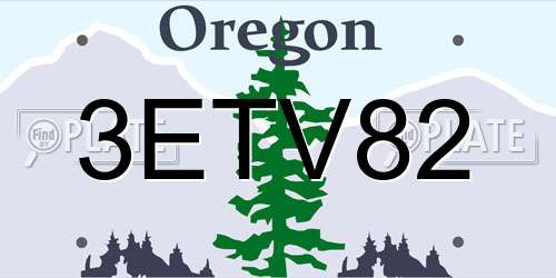 3ETV82 Oregon License Plate