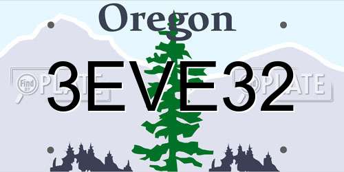3EVE32 Oregon License Plate